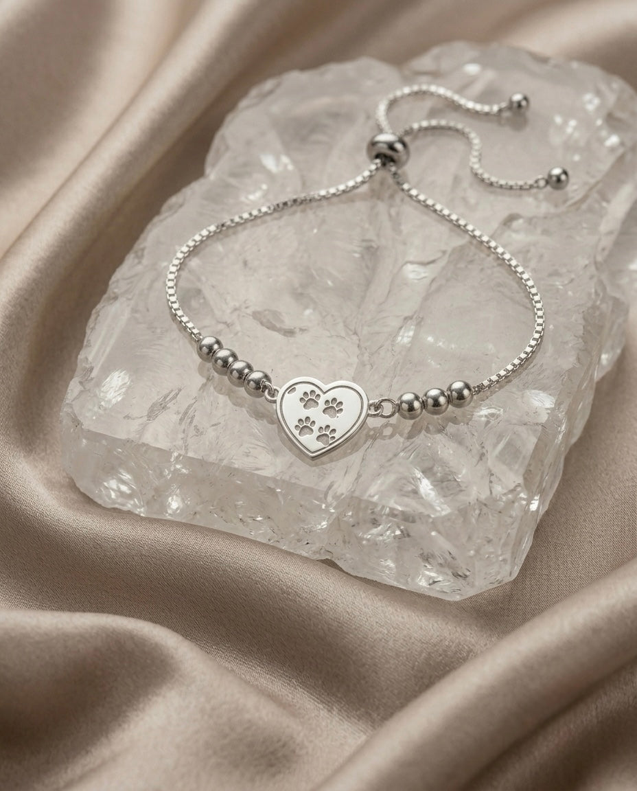Pulsera ajustable huellas de perro