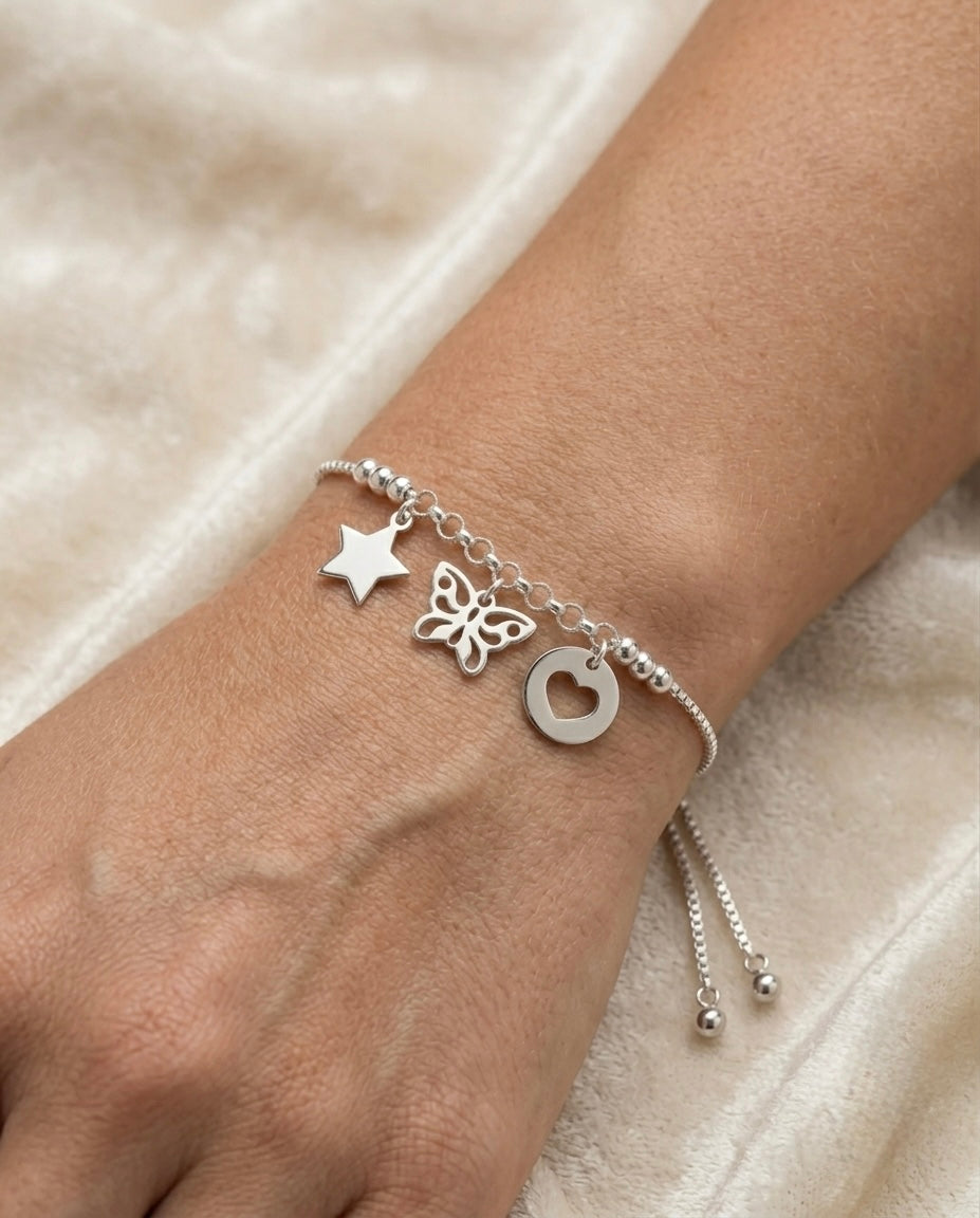 Pulsera ajustable mariposa
